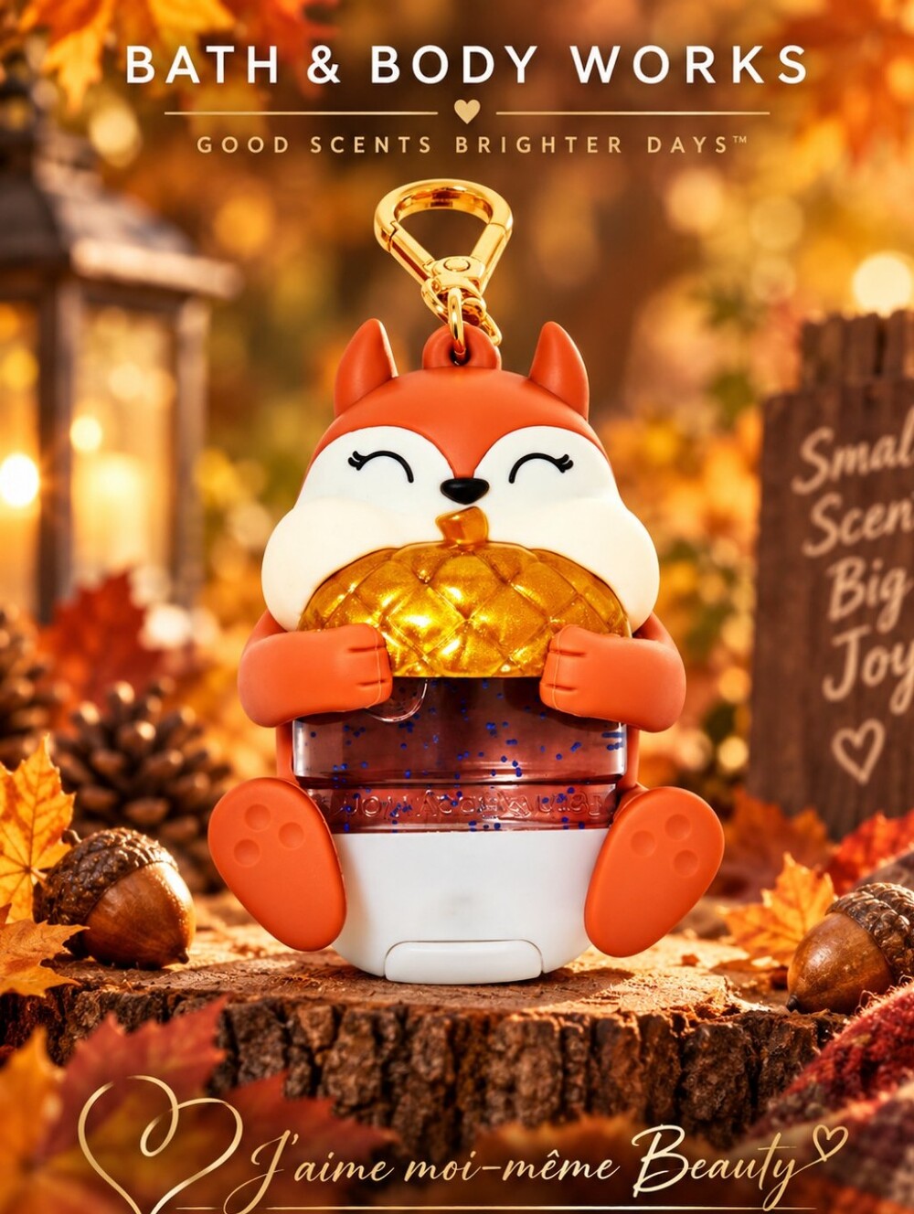 Bath & Body Works Autumn Chipmunk Light Up Pocketbag Holder / Bag Charm